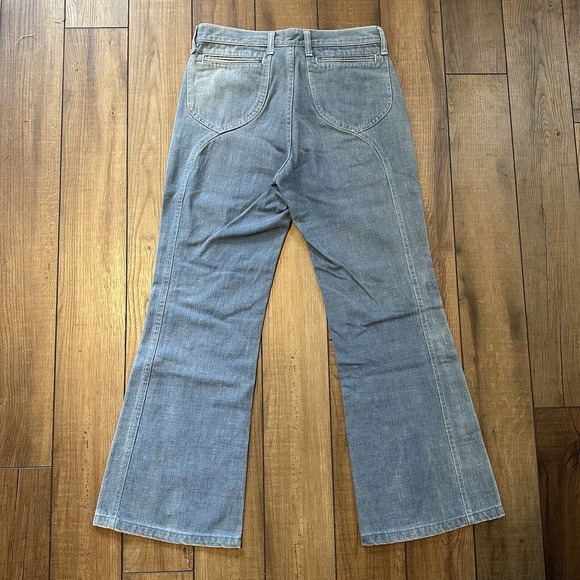 RARE 70s Vintage Women's Lee Bootcut Bell Bottoms Western‎ Jeans Darting 28 X 30 - Picture 1 of 9